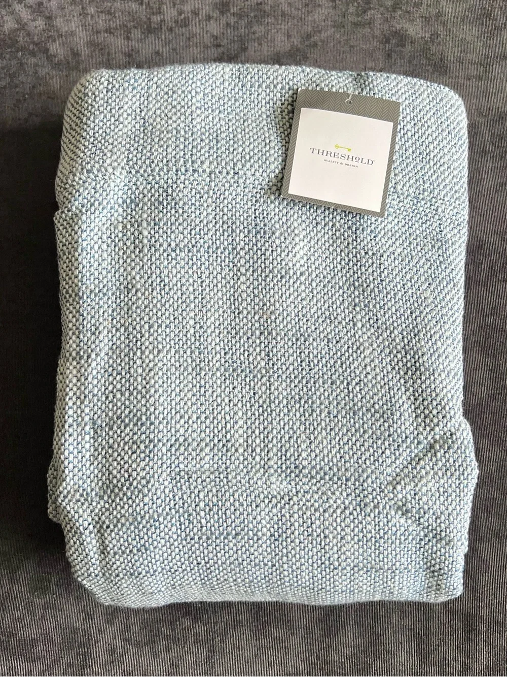 NWT Threshold Blue Textured Weave Light Filtering Curtain- 1 Panel 108”x54”